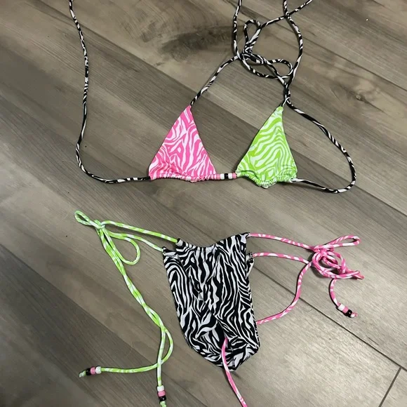 New Andi bagus carousel Multicolor Zebra Print Bikini Set - Picture 4 of 5